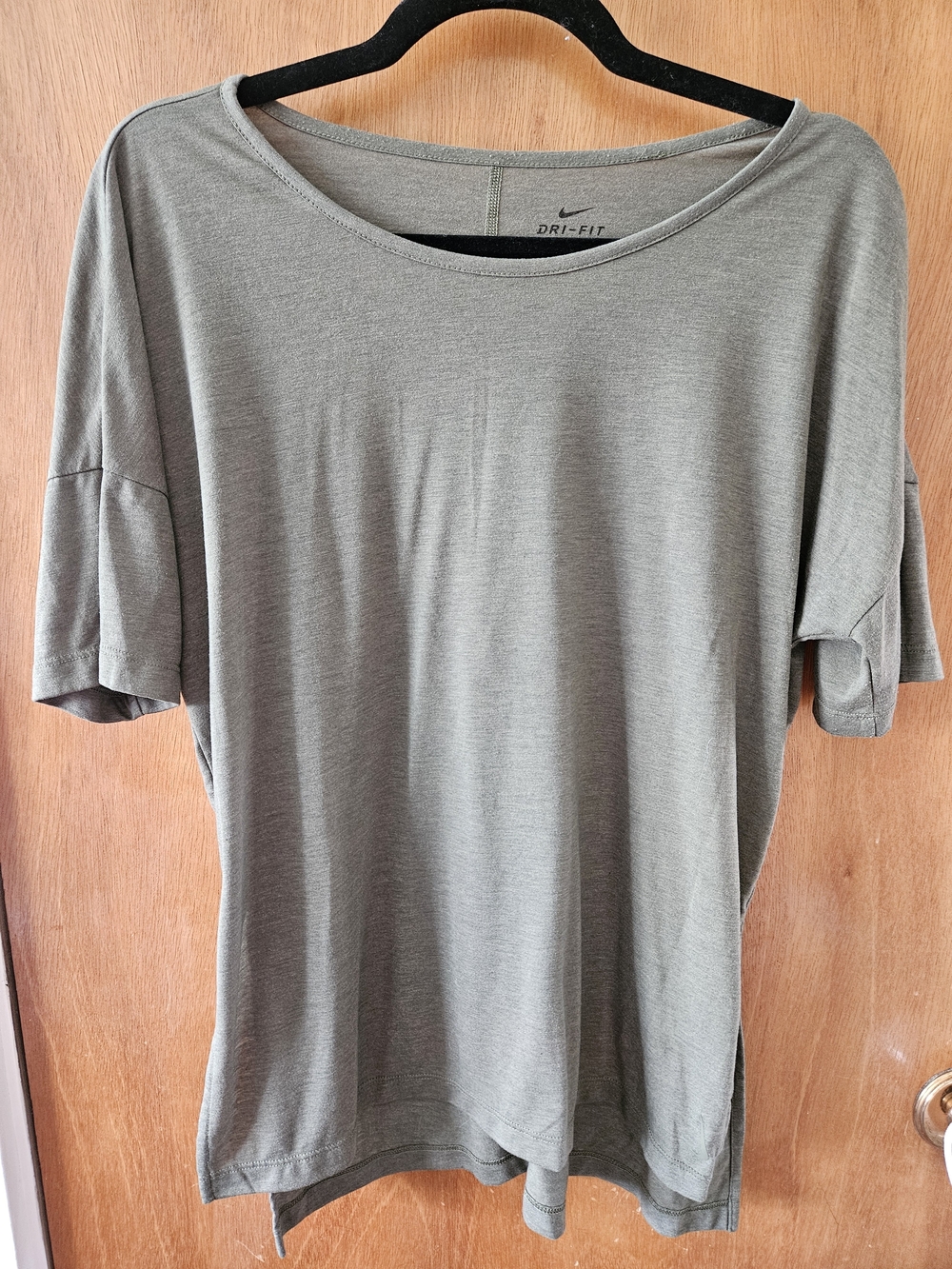 Nike Olive Green Dri-FIT Short Sleeve Women's Top